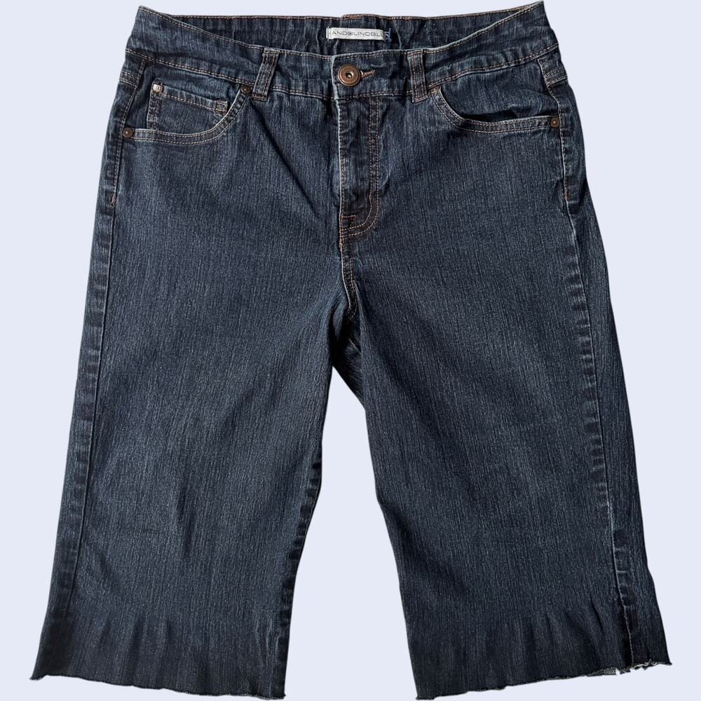 Bandolino 8 Casual Denim Capri Shorts Blue Straight